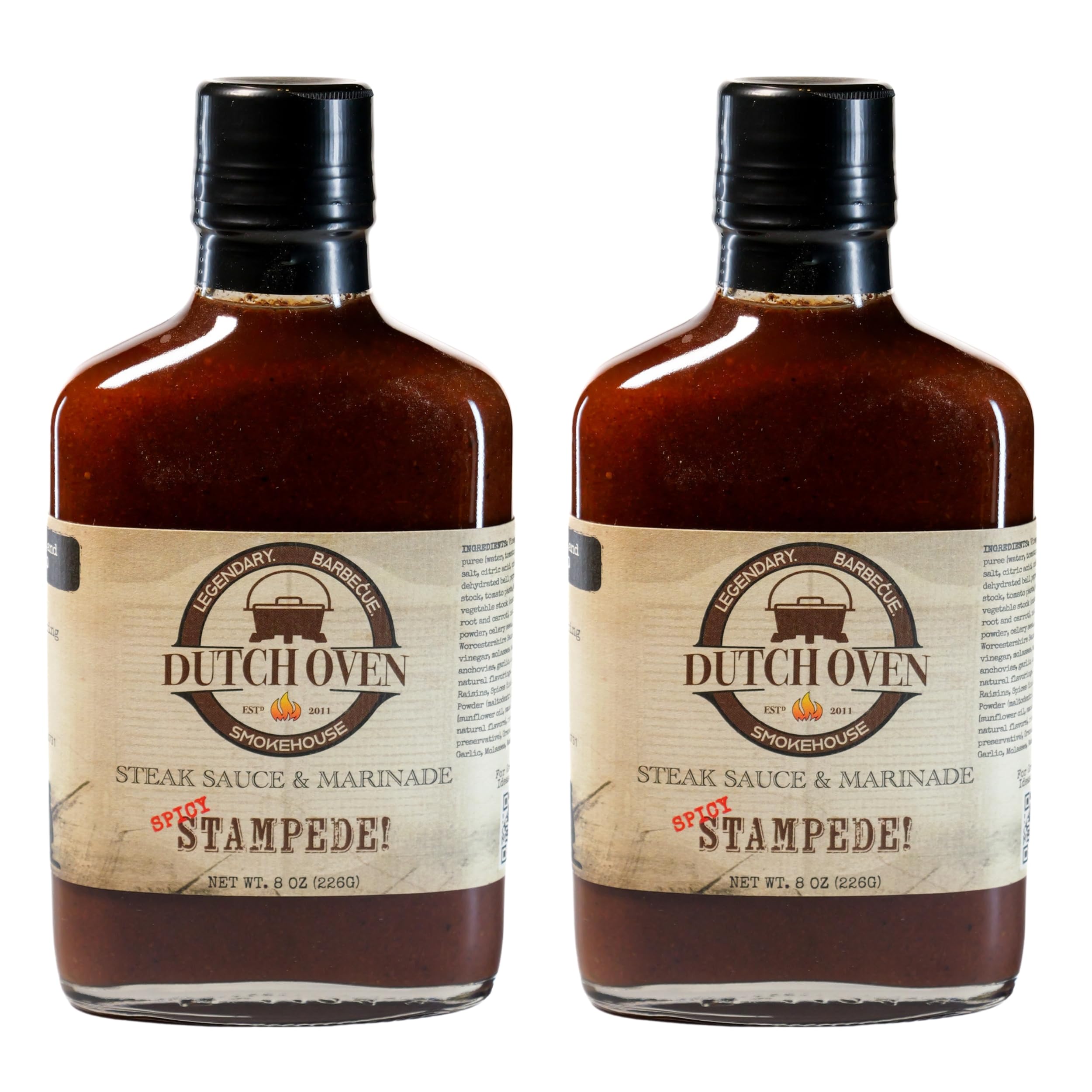 Outback Cookin Brushfire BBQ & Dipping Sauce - Hot & Spicy Barbecue Sauce - Perfect for Grilling, BBQ, Marinades, Dipping, Chicken, Wings, Pizza, Tacos, Burgers, and Steak Lovers - 8oz Flask Bottle