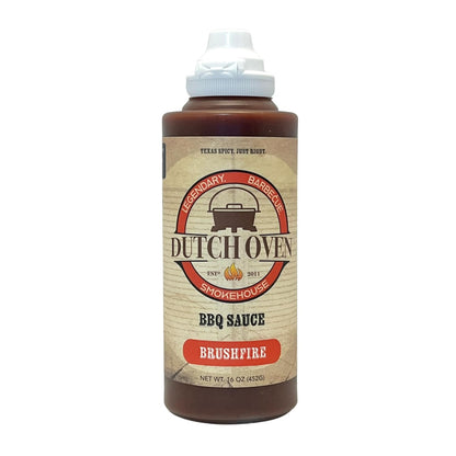 Dutch Oven Brushfire BBQ & Dipping Sauce by Outback Cookin Co. - Texas Spicy. Just Right. Barbecue Sauce - Perfect for Grilling, BBQ, Marinades, Dipping, Chicken, Wings, Pizza, Tacos, Burgers, and Steak Lovers - 16 oz Squeeze Bottle