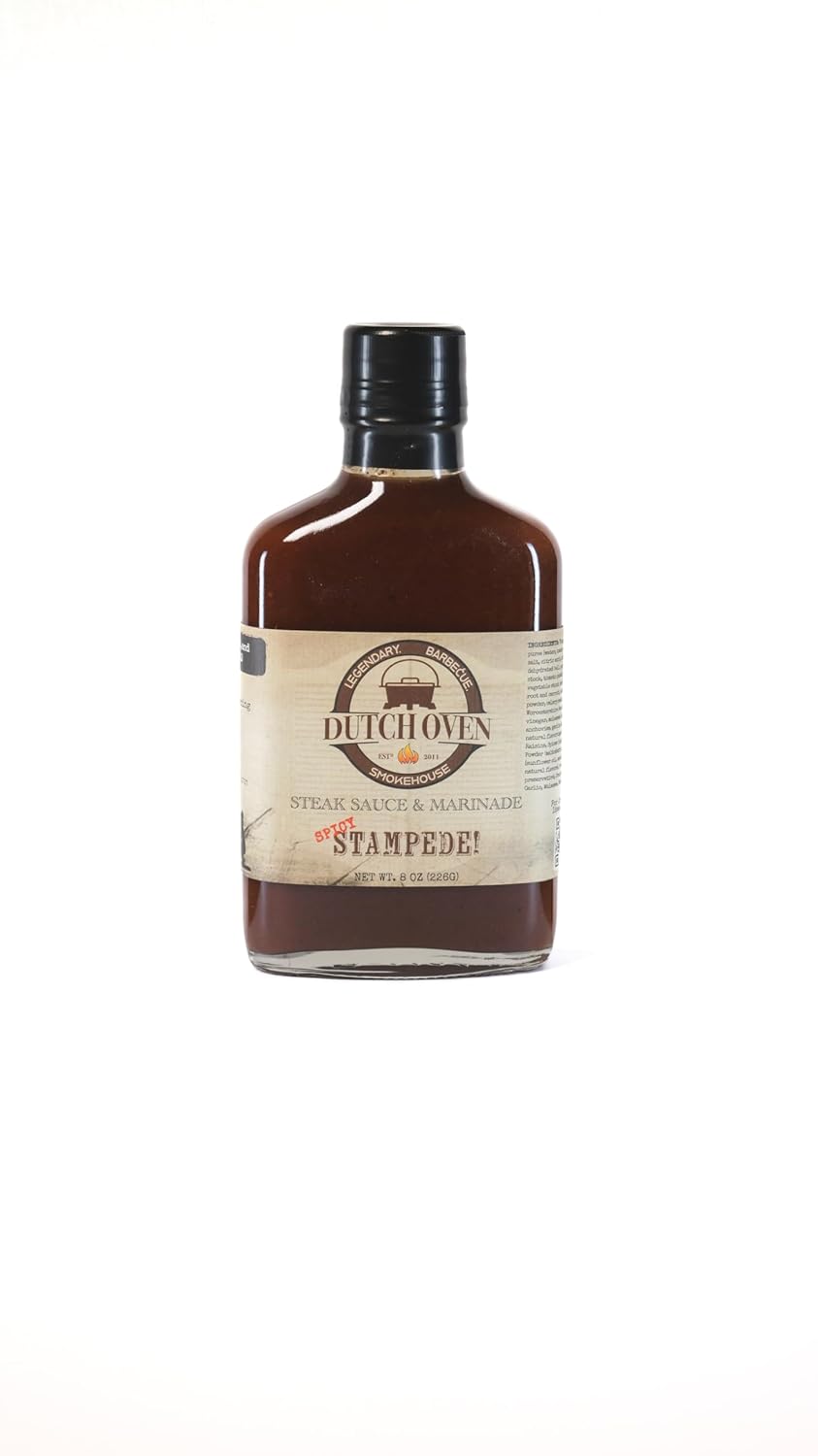 Dutch Oven Smokehouse Steak Lovers Gift Set - 2x BBQ Sauces & 2x Rubs - Stampede, Spicy Stampede, Californio, Fenceline - All-Natural, Award-Winning Steak Seasoning & Sauce Combo -Authentic Western Smokehouse Flavors