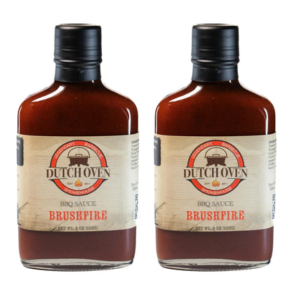 Outback Cookin Brushfire BBQ & Dipping Sauce - Hot & Spicy Barbecue Sauce - Perfect for Grilling, BBQ, Marinades, Dipping, Chicken, Wings, Pizza, Tacos, Burgers, and Steak Lovers - 8oz Flask Bottle